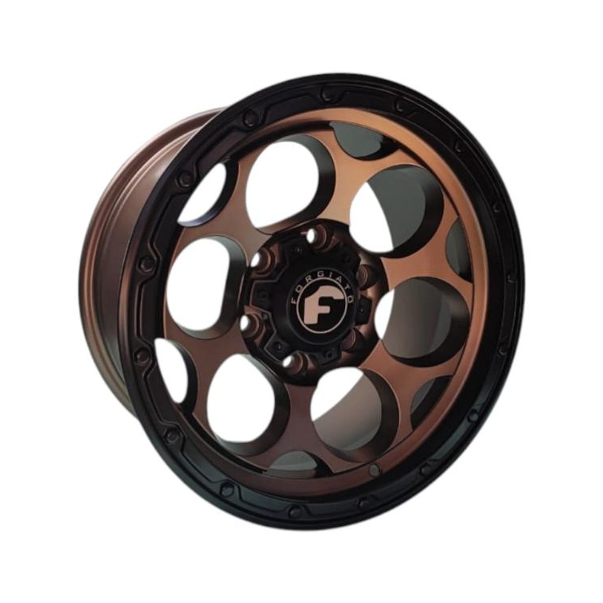 GENERICO - Juego de Llantas 16x8 6x139.7 Et0 Mat Bronze Black Lip 60509