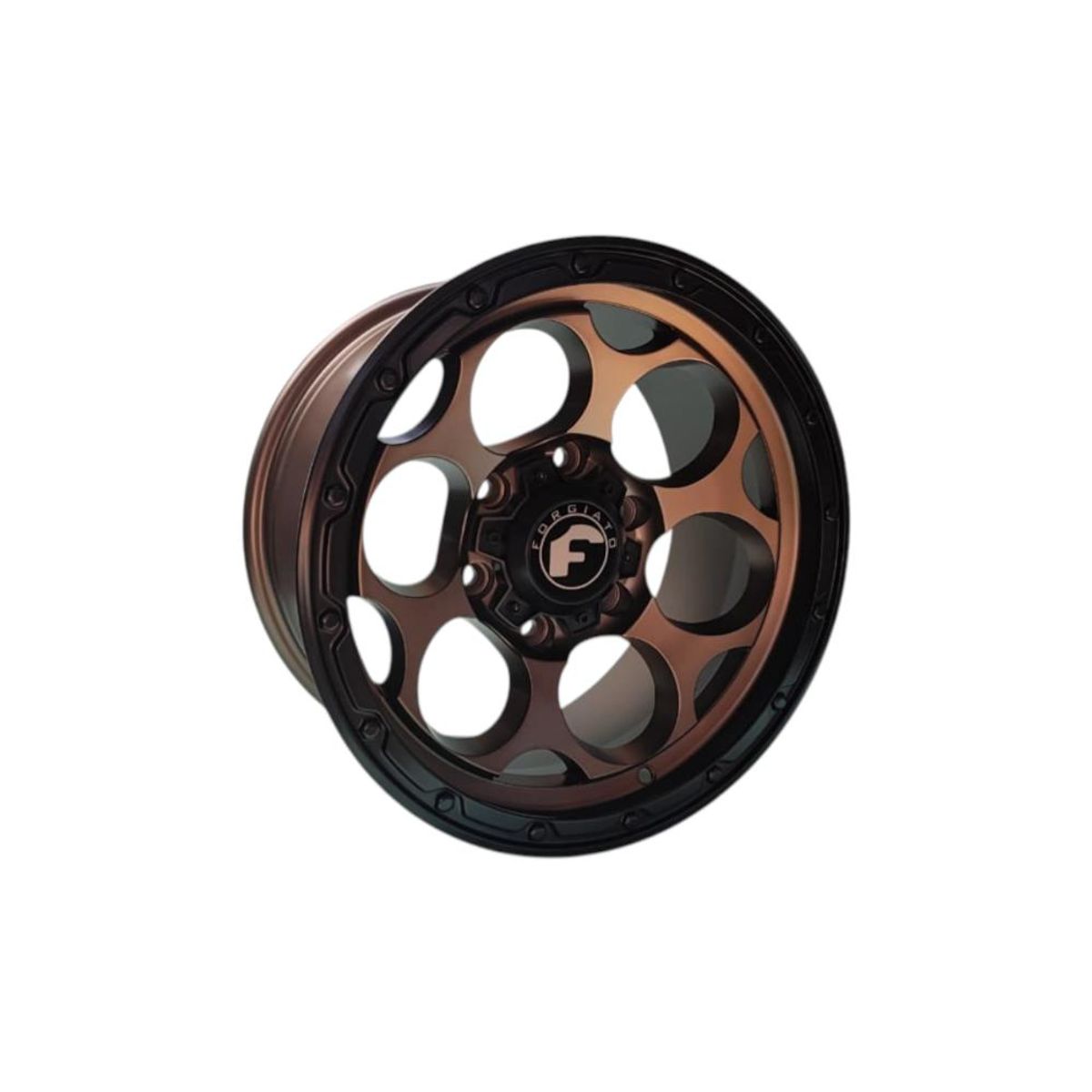 GENERICO - Juego de Llantas 16x8 6x139.7 Et0 Mat Bronze Black Lip 60509