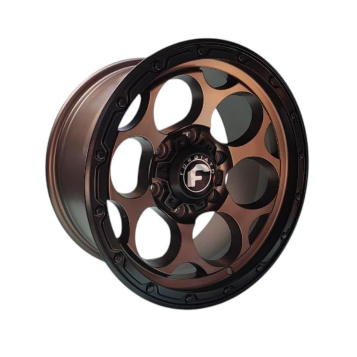 GENERICO - Juego de Llantas 16x8 6x139.7 Et0 Mat Bronze Black Lip 60509