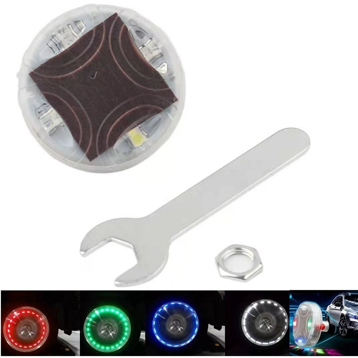 GENERICO - Tapa Valvula Neumático Foco Solar Led Auto Moto Bicicleta 223310 C33 C312
