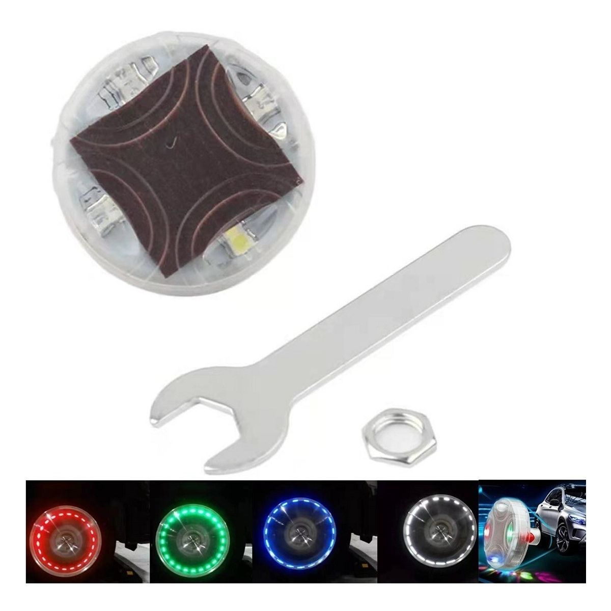 GENERICO - Tapa Valvula Neumático Foco Solar Led Auto Moto Bicicleta 223310 C33 C312