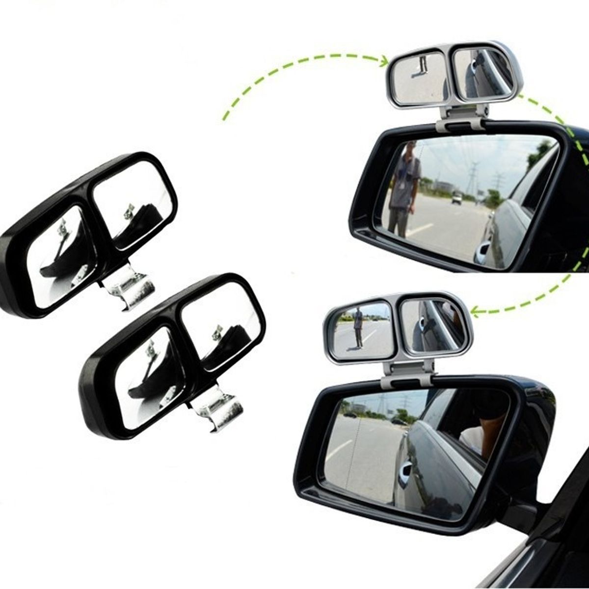 GENERICO - Par Espejo Lateral Retrovisor Punto Ciego Doble Ajustable