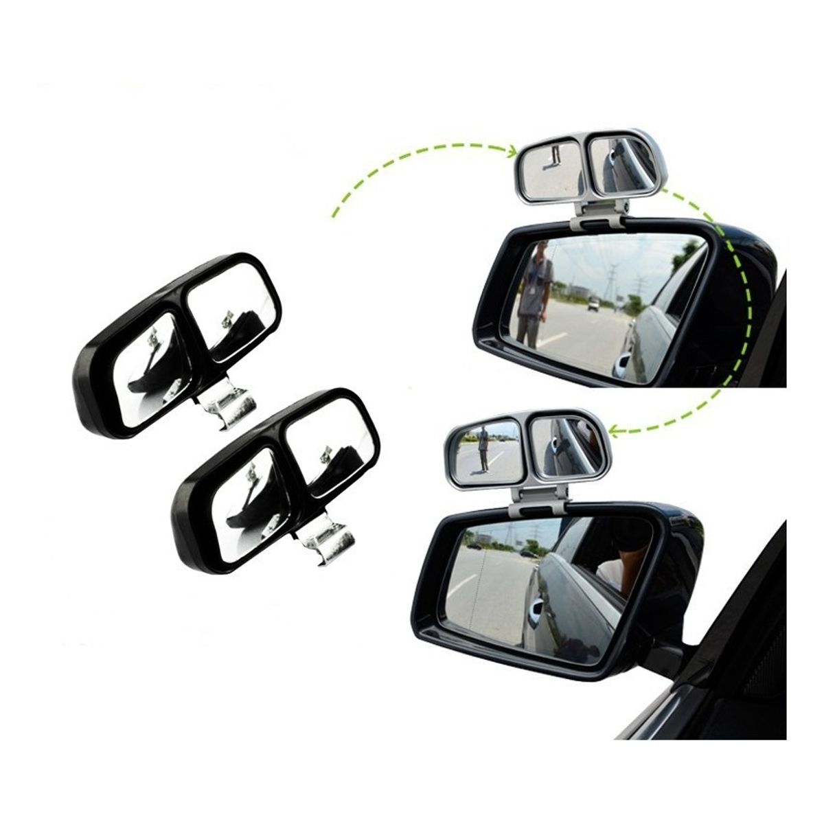 GENERICO - Par Espejo Lateral Retrovisor Punto Ciego Doble Ajustable
