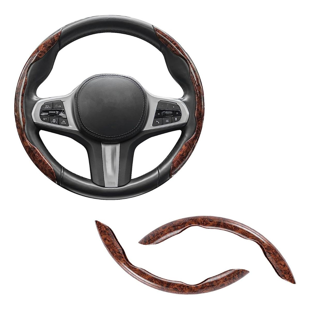 GENERICO - Funda Cubre Volantes Accesorios Para Auto Luxury Laterales Marron - 216046