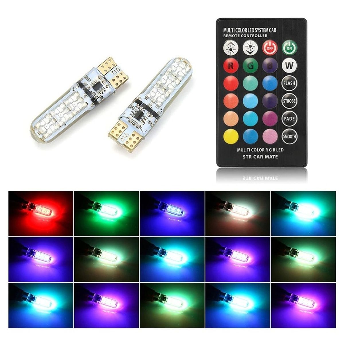 GENERICO - Ampolleta Led Cola De Pez T10 Multicolor Rgb Control Remoto 223407