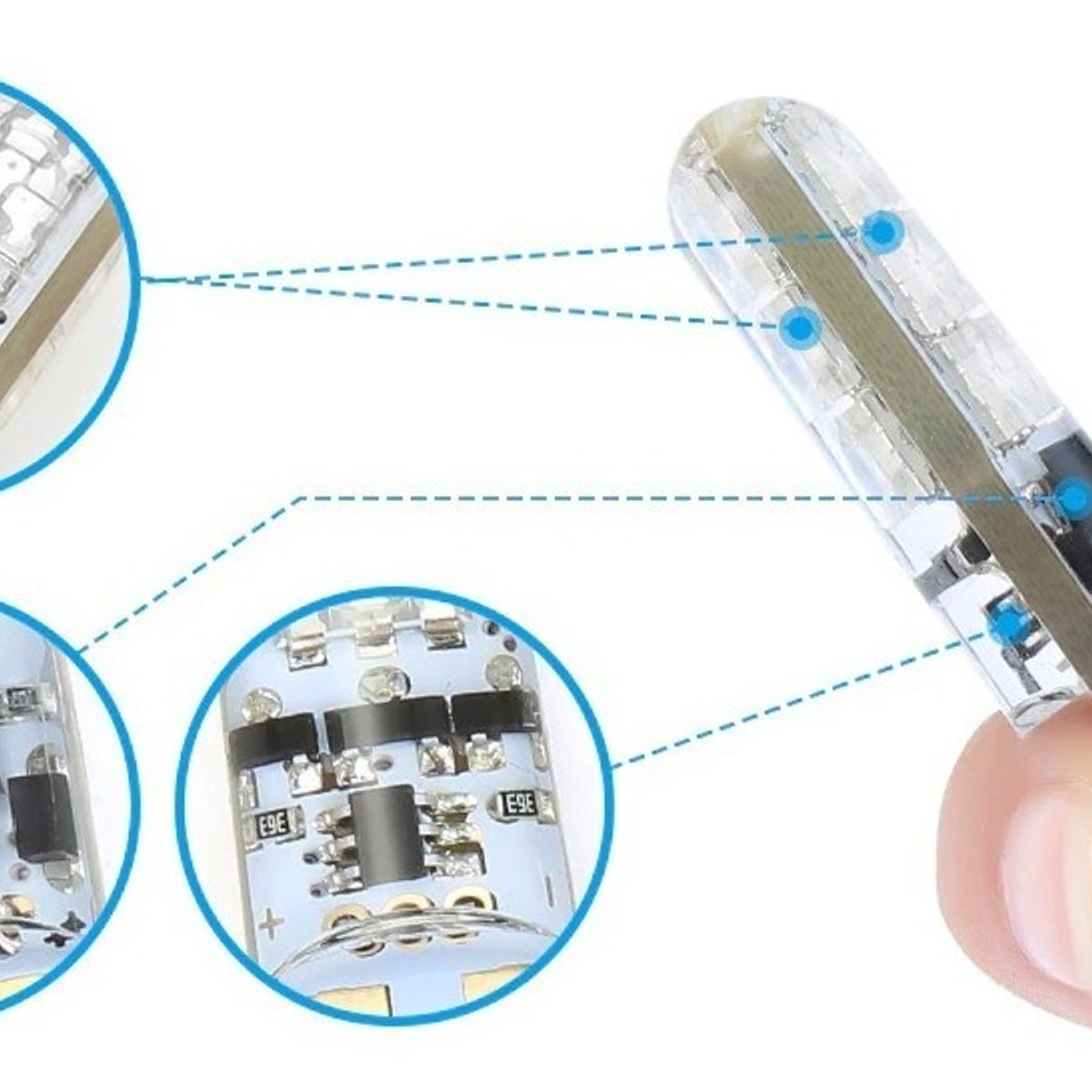GENERICO - Ampolleta Led Cola De Pez T10 Multicolor Rgb Control Remoto 223407