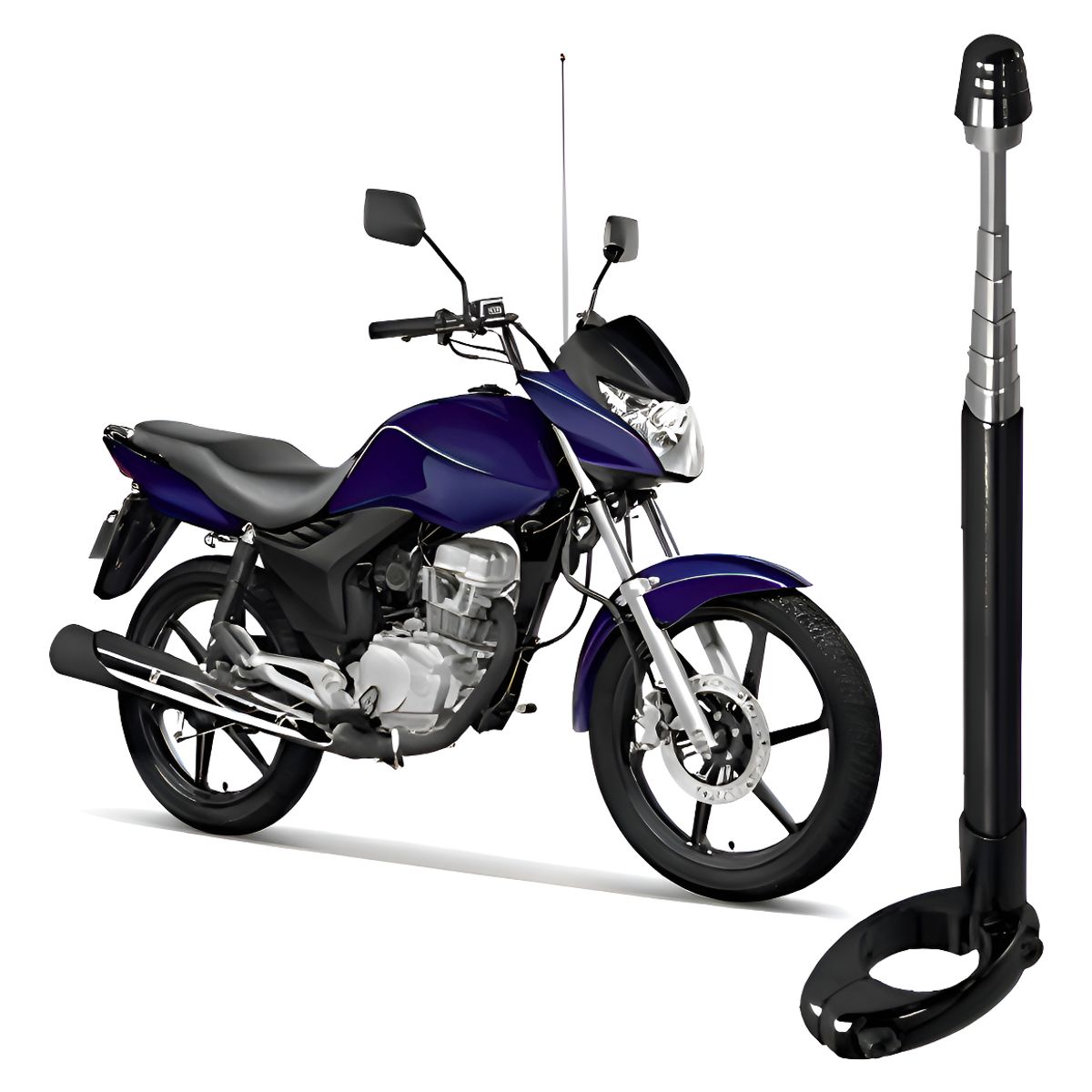 GENERICO - Antena Corta Hilo Curado Moto Retractil Corta Pipa