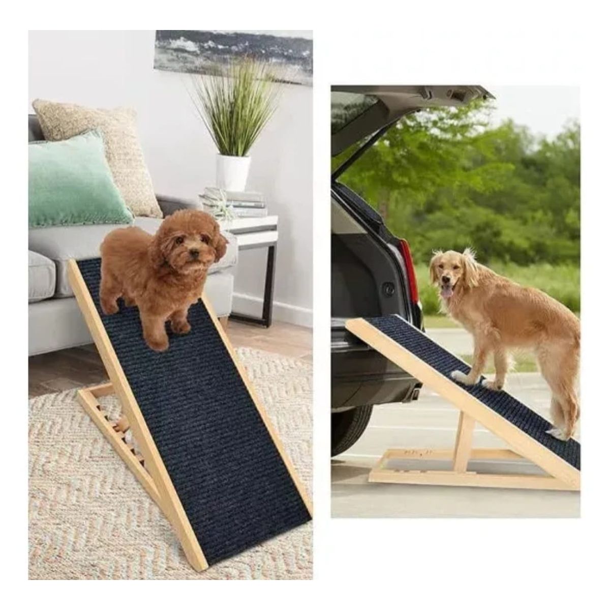 GENERICO - Rampa De Madera Plegable Antideslizante Para perros 100X40X60CM