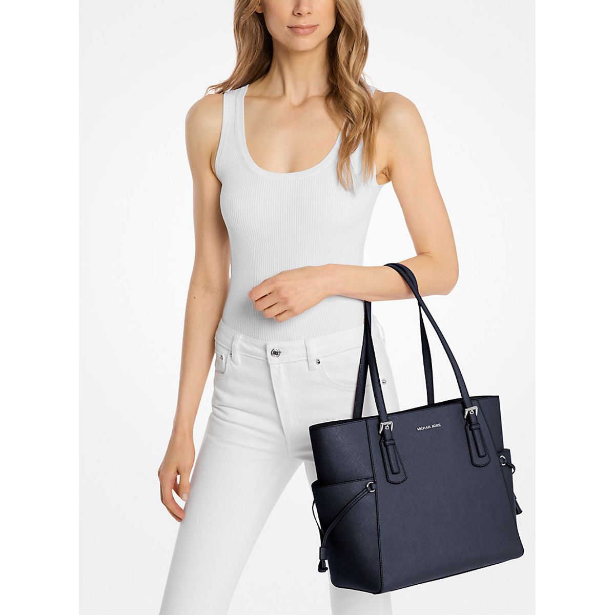 MICHAEL KORS - Cartera Michael Kors Tote mediano voyager azul marino liso