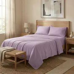 ARMONIA - Juego De Sabanas LILA 2 plazas 4 piezas