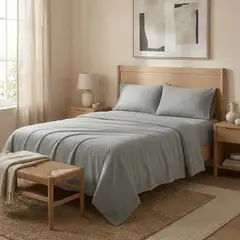 ARMONIA - Juego De Sabanas Gris 2 plazas 4 piezas