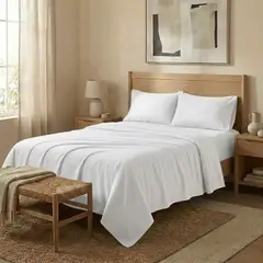 ARMONIA - Juego De Sabanas Blanca 2 plazas 4 piezas