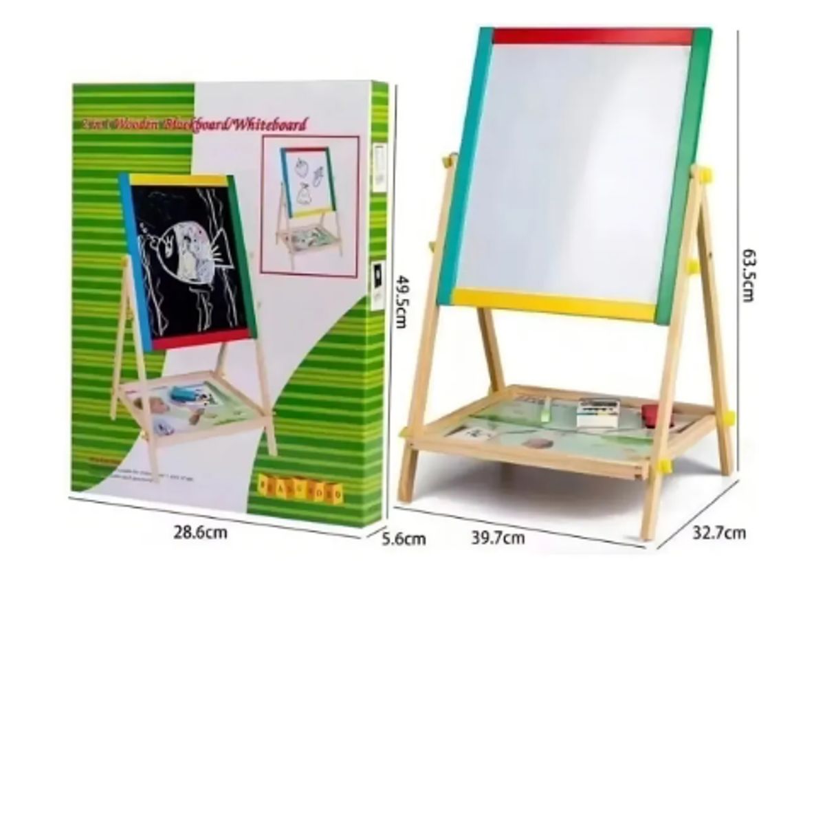 GENERICO - Pizarra Atril Para Niño Magnetica Doble tizaplumón Madera