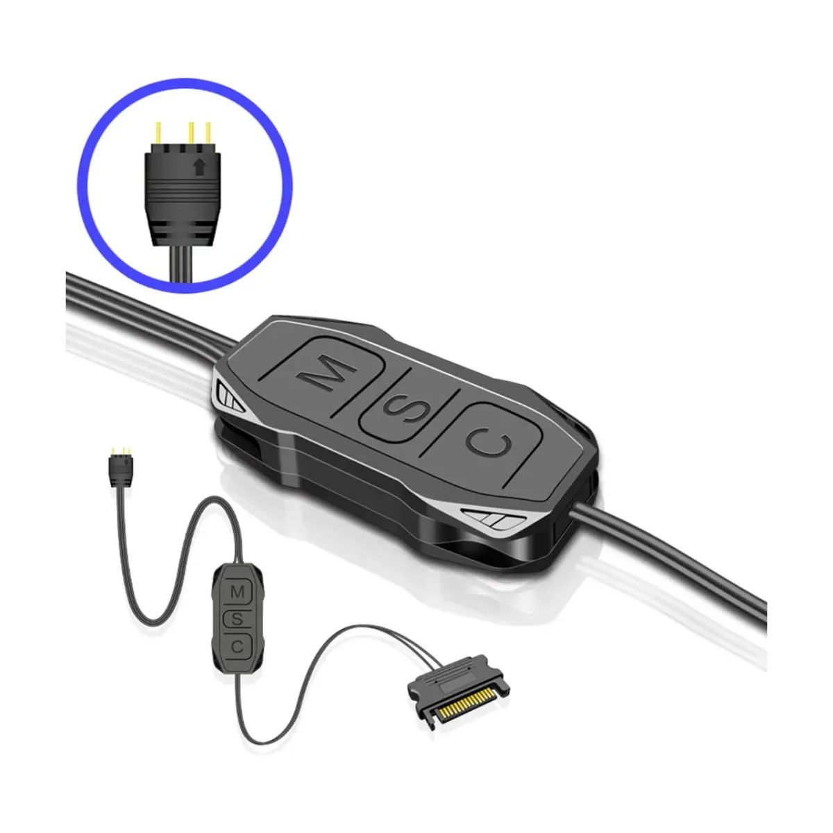 OEM - Controlador ARGB para Ventiladores PC, 3 Pines 5V Conexión SATA