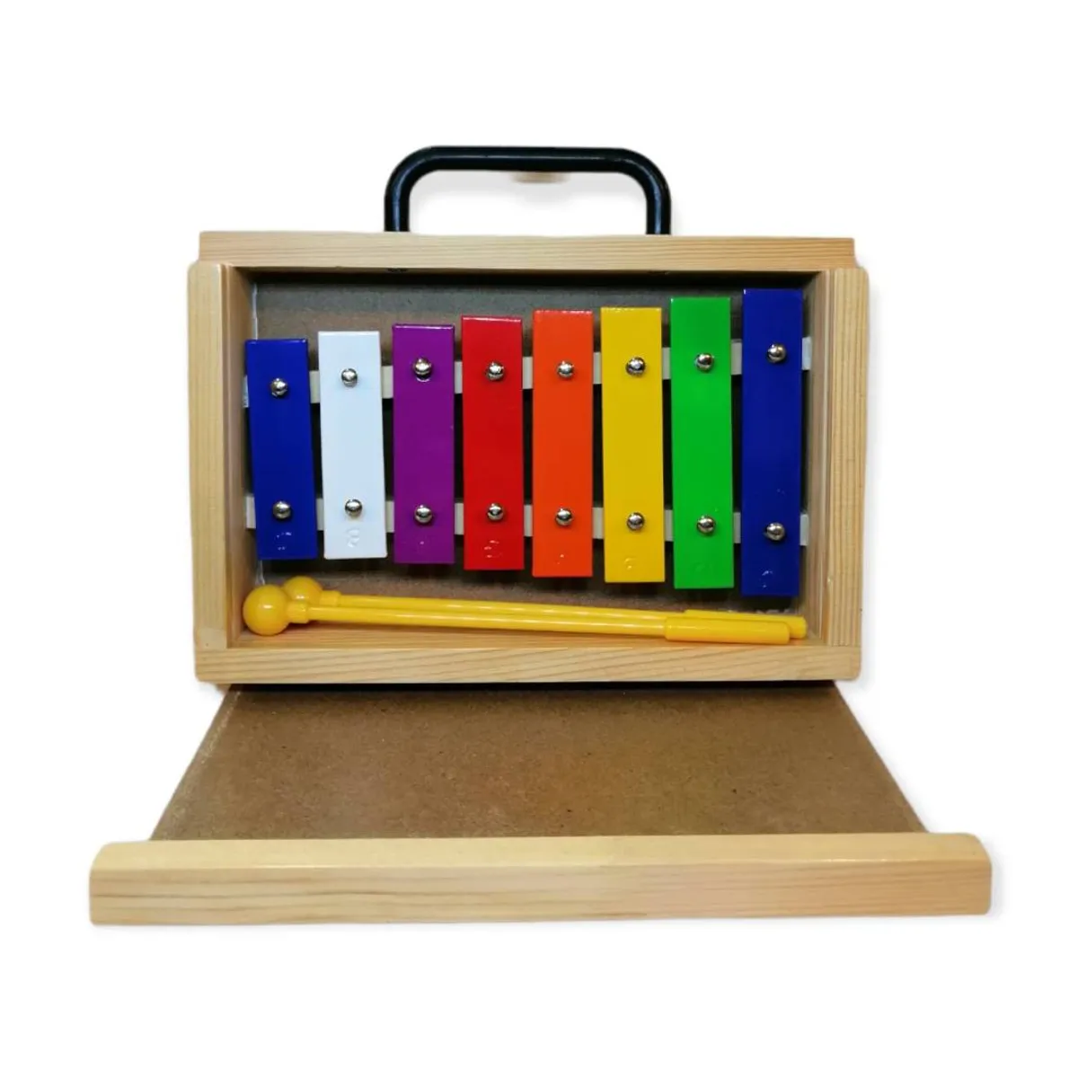 ALAGUEZ - Metalofono Alaguez 8 Notas de Colores Caja de Madera
