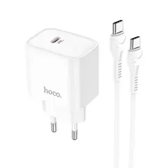 HOCO - Cargador DC67 PD20W con Cable C-C BLANCO