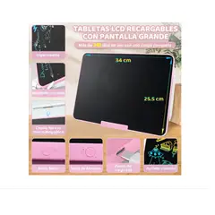 GENERICO - Pizarra Mágica Tablet Dibujo Lcd 16 Recargable
