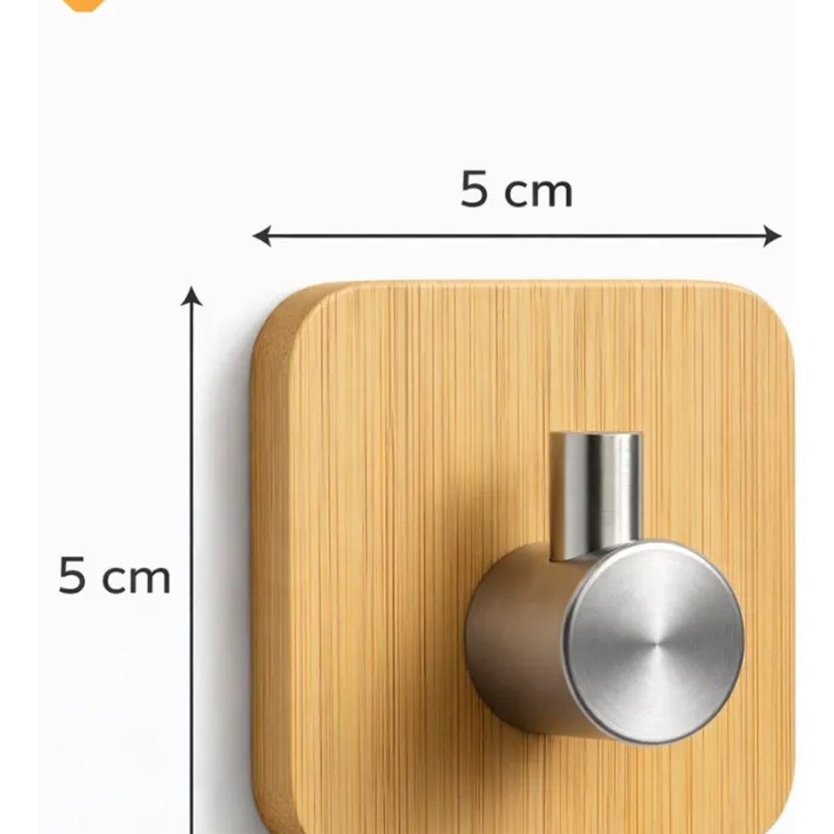 GENERICO - x4 Colgador Pared Bambu Acero Inoxidable Adhesivo Elegante Fuer