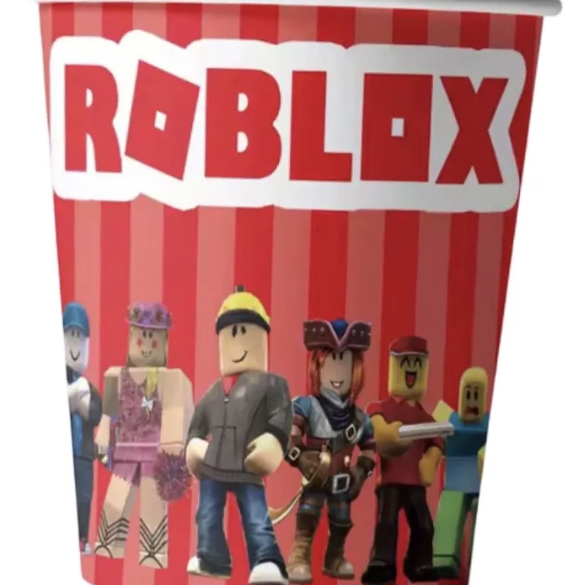 GENERICO - Vasos Roblox 300 Ml Pack 10 Unids Desechables Cumpleaños Rojo