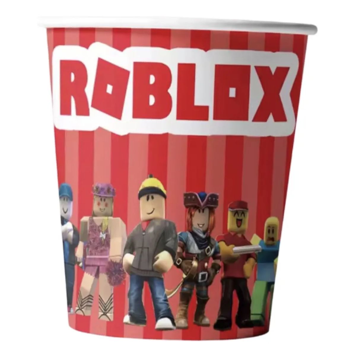 GENERICO - Vasos Roblox 300 Ml Pack 10 Unids Desechables Cumpleaños Rojo