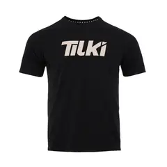 TILKI - Polera Cotton Big Logo Negro Beige Tenis Padel