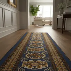 GENERICO - Alfombra De Pasillo 10 Metros Antideslizante Azul 2