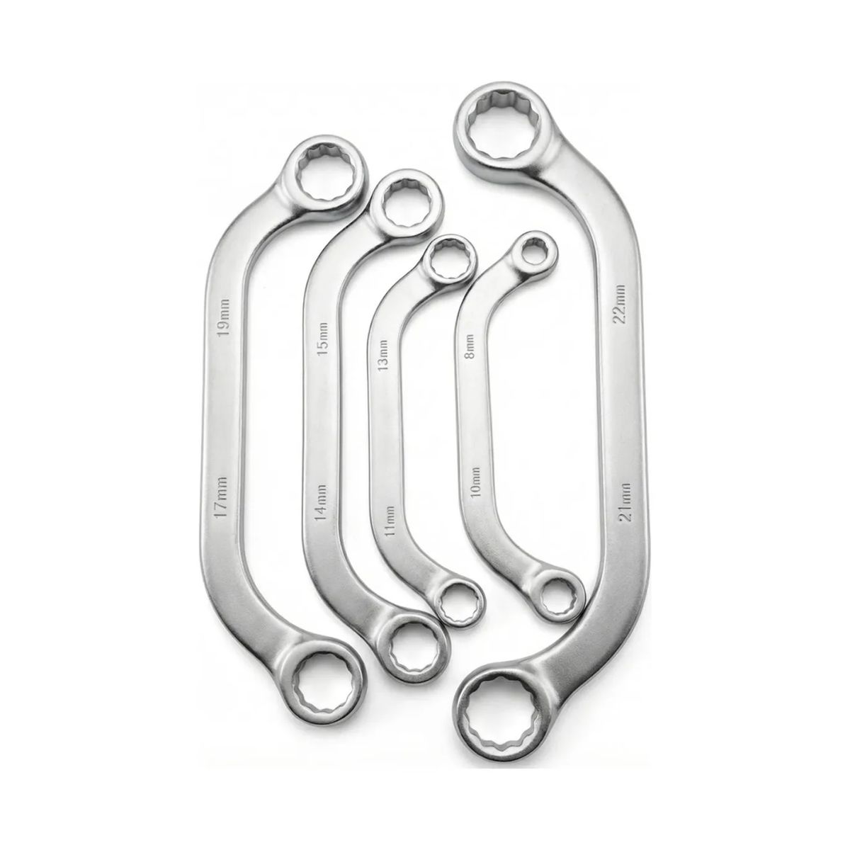 GENERICO - Set De 5 Llaves Acodadas Curva Métricas 8-22mm