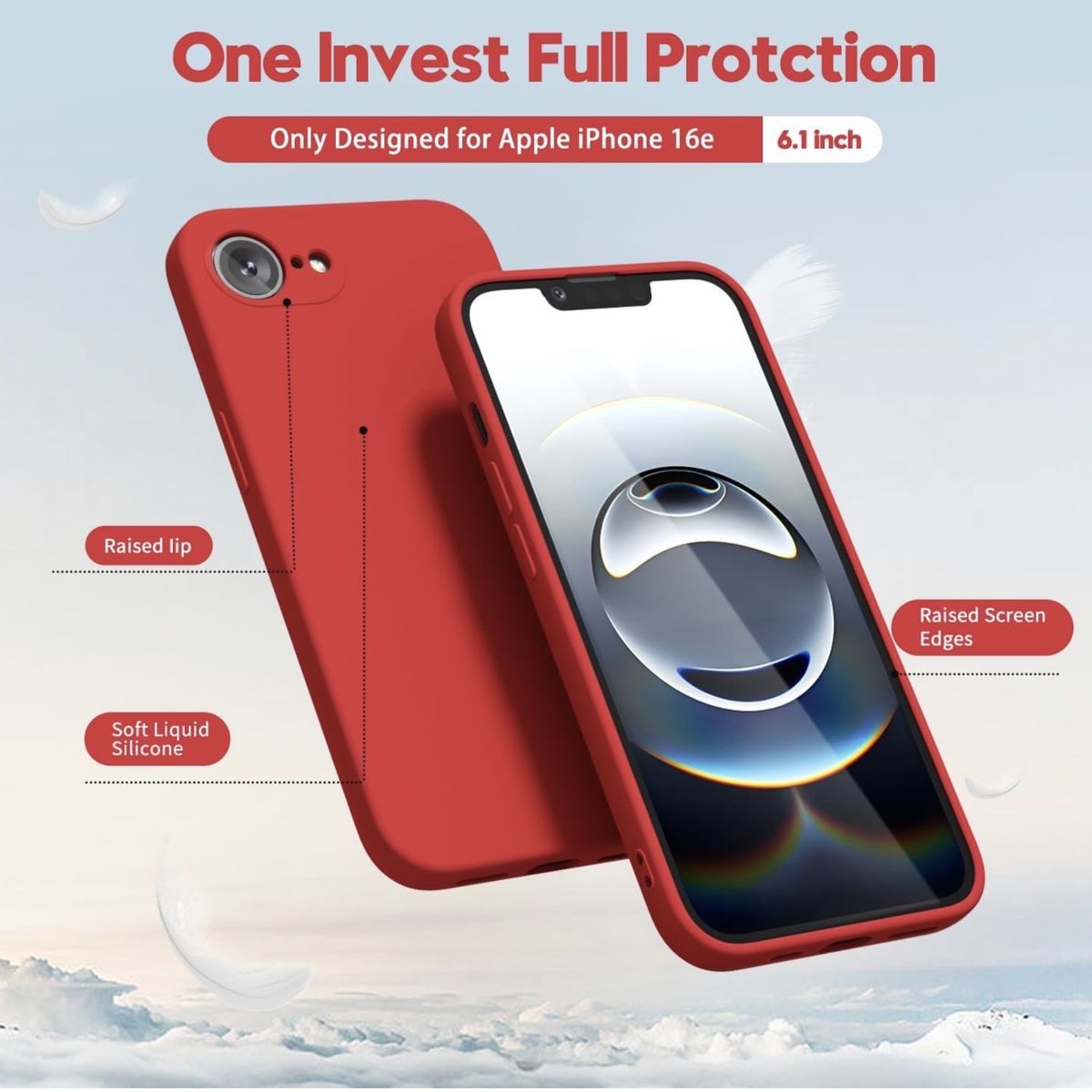 GENERICO - Carcasa De Silicona Para iPhone 17e - Rojo