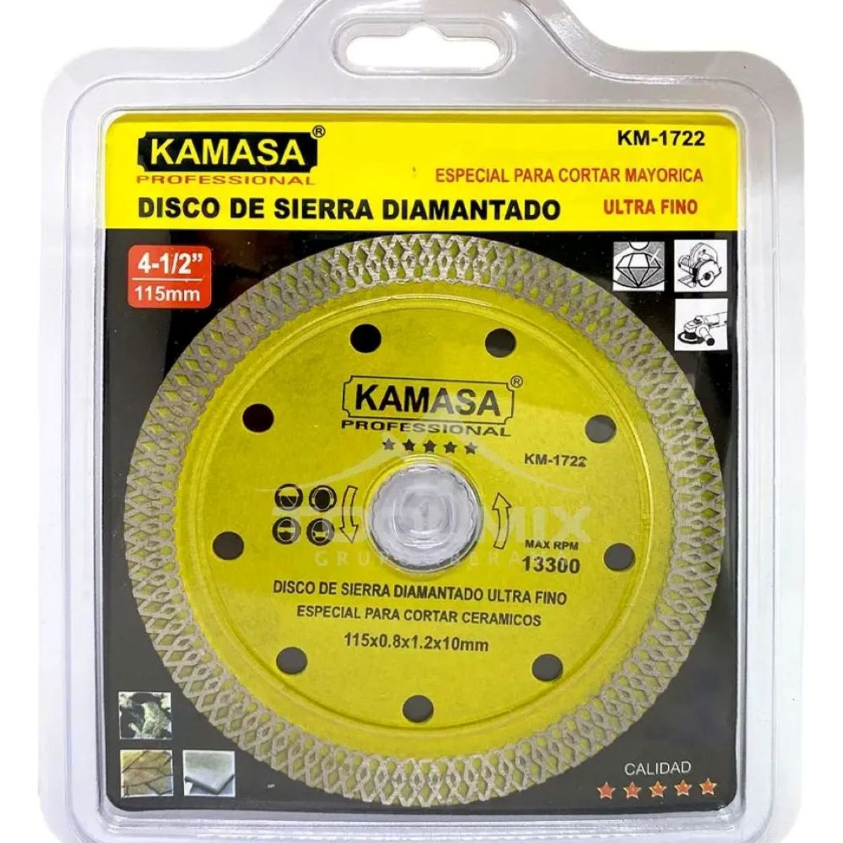 KAMASA - Disco Corte Diamantado 4.5PuLG Porcelanato Mármol Kamasa