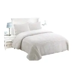 GENERICO - Cubrecama Micro Plush Tela Polar King Blanco Invierno