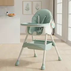 GENERICO - Silla De Comer Para Bebé Portátil Verde 2 En 1 Silla 2 En 1 Verde