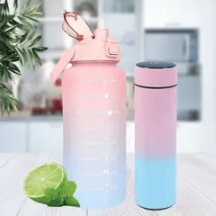 GENERICO - Botella motivacional de 2 Lt+Termo 500 ml