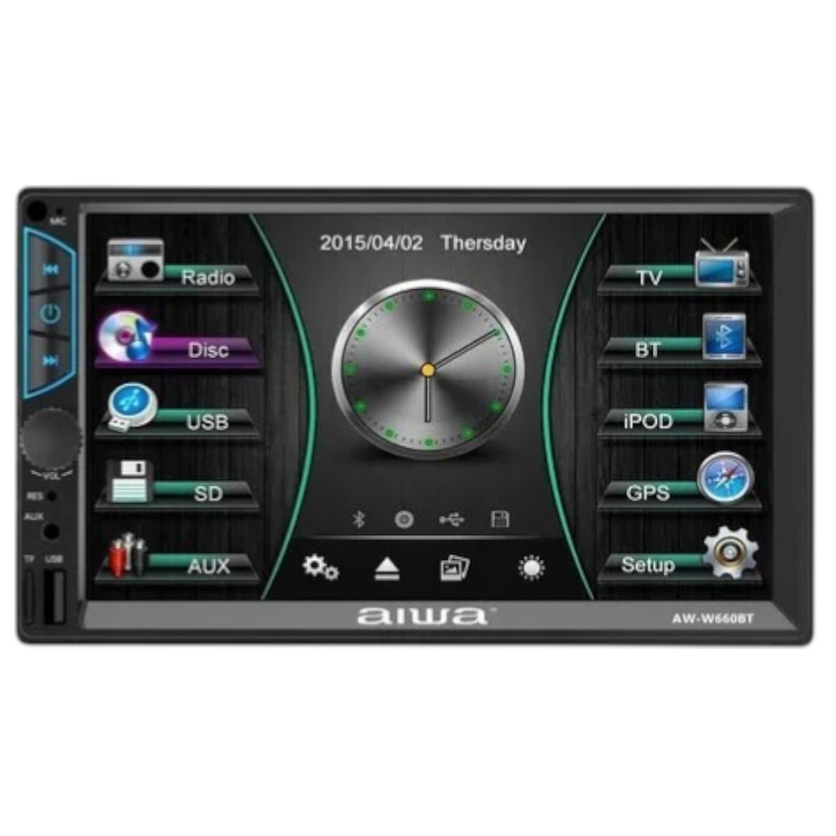 AIWA - Radio Auto 2 Din Mirrorlink Touch De 7'' Aiwa W660bt