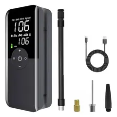 GENERICO - Compresor Aire 90psi Auto Moto Bicicleta Power Bank 4000mah Negro- 261033 90psi - 261033