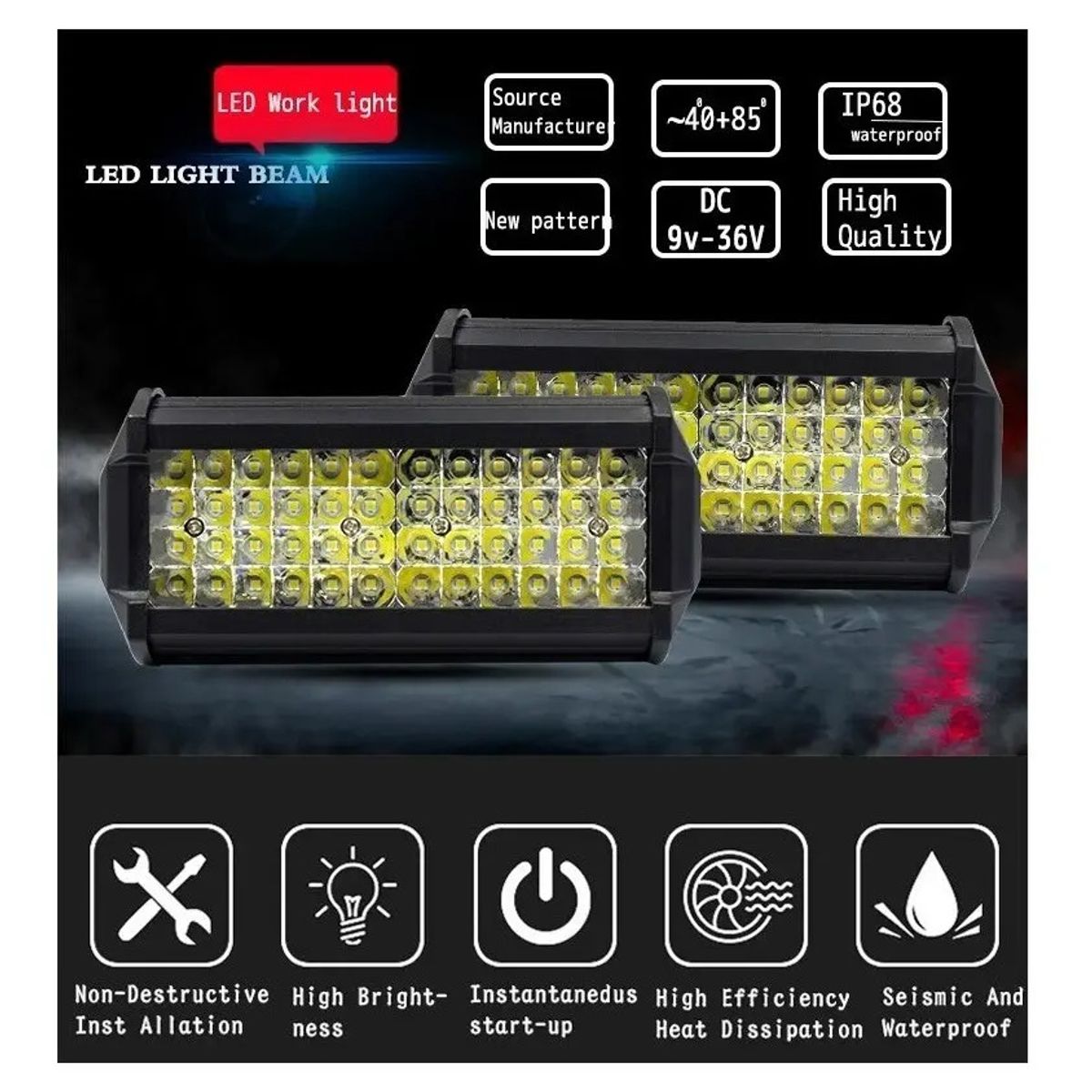 GENERICO - Barra Foco Neblineros Led 144w Blanco Expansion Auto Moto