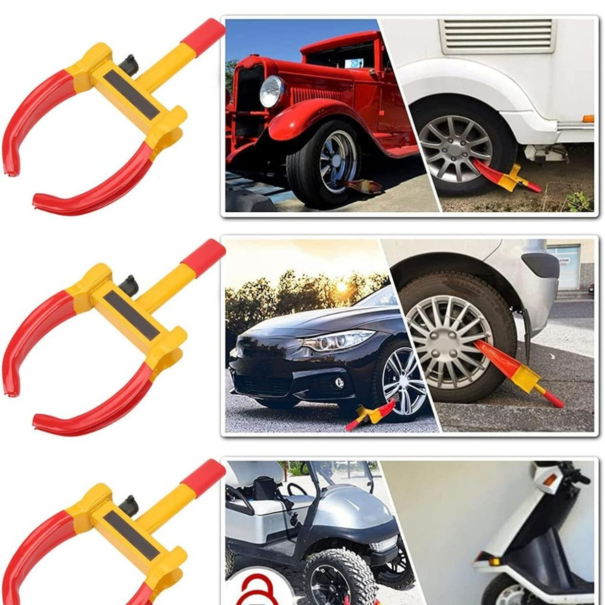 GENERICO - Traba Ruedas Grande Antirrobo Auto Ajustable Camioneta 213229
