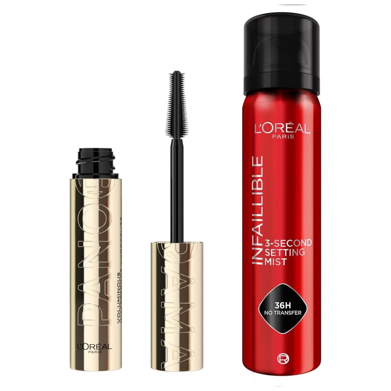 Set Maquillaje Mascara Panorama Waterproof + Spray Fijador Infallible - image 1