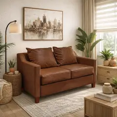 DKORA - SOFA 2 CUERPOS ARES CAFE OSCURO
