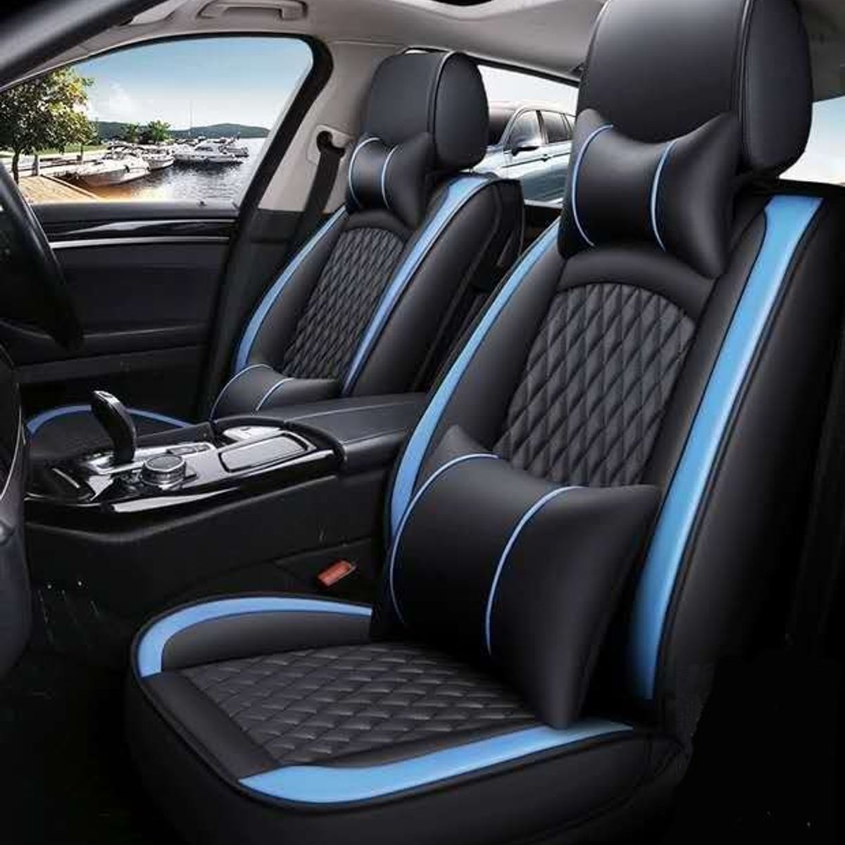 GENERICO - Kit Funda Cubre Asiento Auto Premium Luxury Con 4 Almoadilla