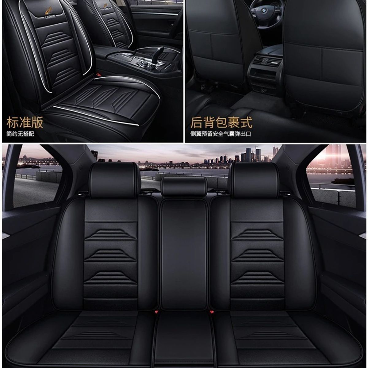 GENERICO - Kit Funda Cubre Asiento Auto Premium Luxury Con 4 Almoadilla