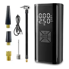 GENERICO - Compresor Aire 150psi Auto Moto Bicicleta Power Bank 3900mah Negro- 212099 90psi - 212099 Monofásica