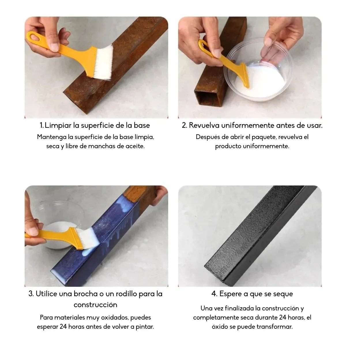 Anticorrosivo Para Metal Removedor De Óxido Color Negro 1 L Negro, marca GENERICO - Foto 2