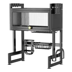 GENERICO - Escurridor de platos de acero inoxidable con tapa