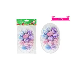 GENERICO - Canasta con huevo de pascua 12pcs