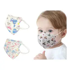 GENERICO - X10 Mascarillas Niños Con Diseño Kn95 5pliegues Reutilizable