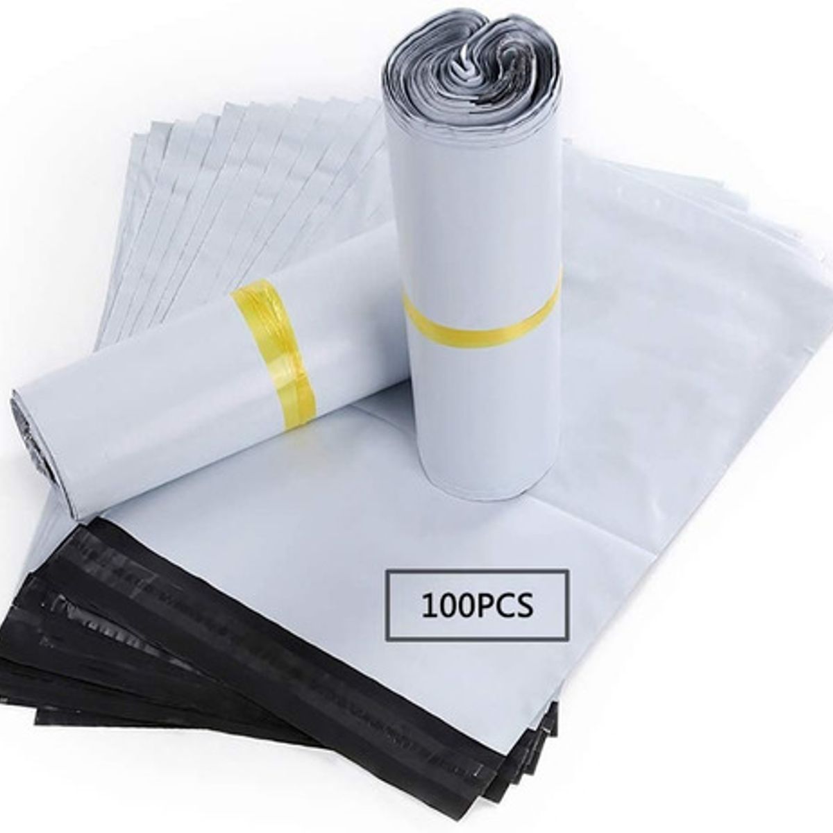 GENERICO - X100 Bolsas Sobre Ecommerce 20x35cm Biodegradable Courier Blanco