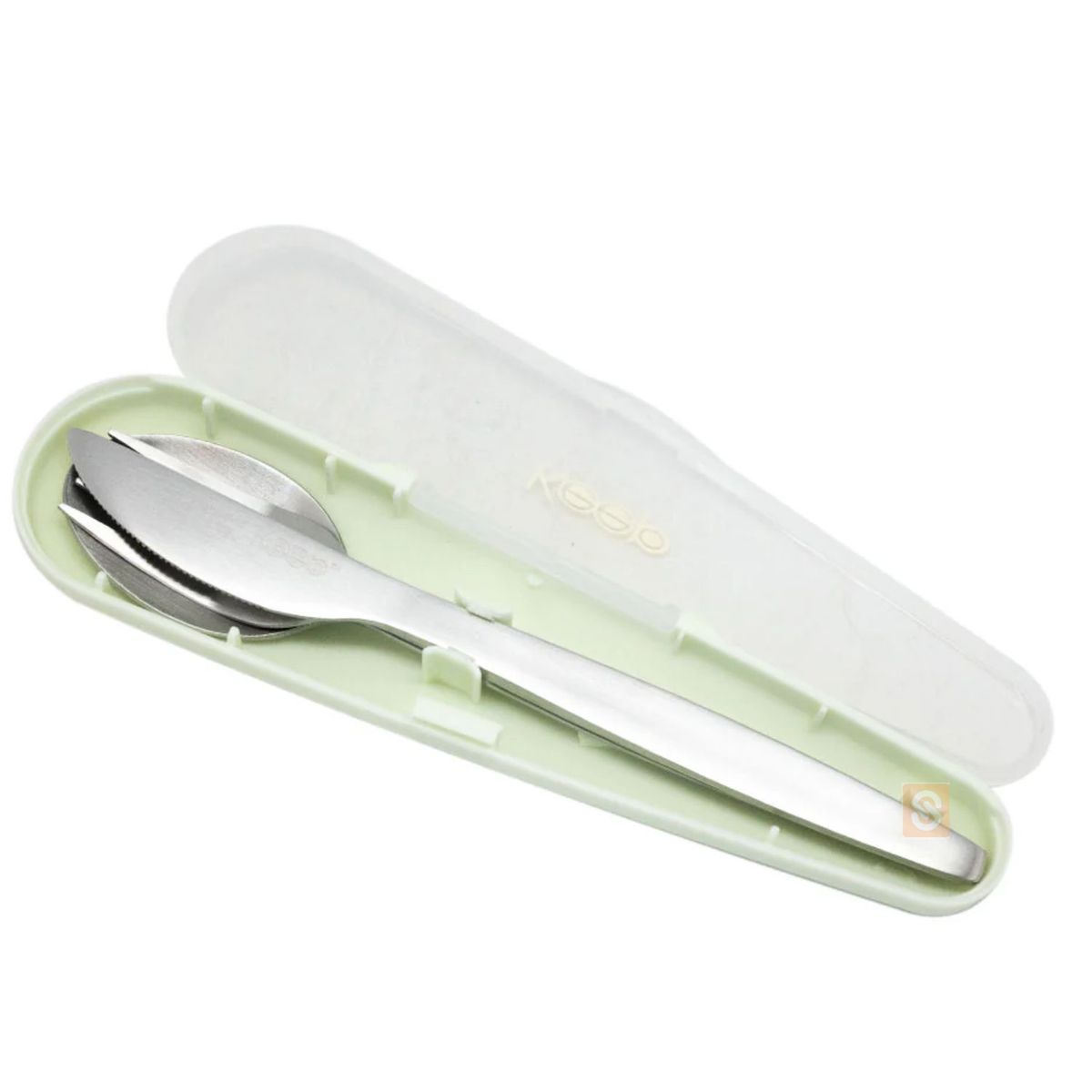 KEEP - Pack Hermético Keep 650ml Acero + Cubiertos Portátiles Verde - SC