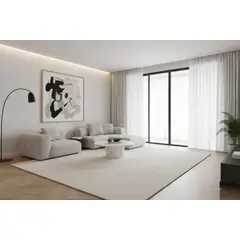 GENERICO - ALFOMBRA BLANCO TEXTURIZADA 160X200 DE ALTA CALIDAD MODERNA ELAGANTE WM