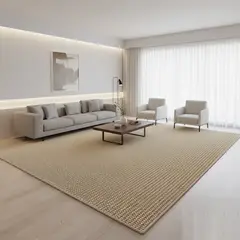 GENERICO - ALFOMBRA BEIGE TEXTURIZADA 160X200 DE ALTA CALIDAD MODERNA ELAGANTE WM