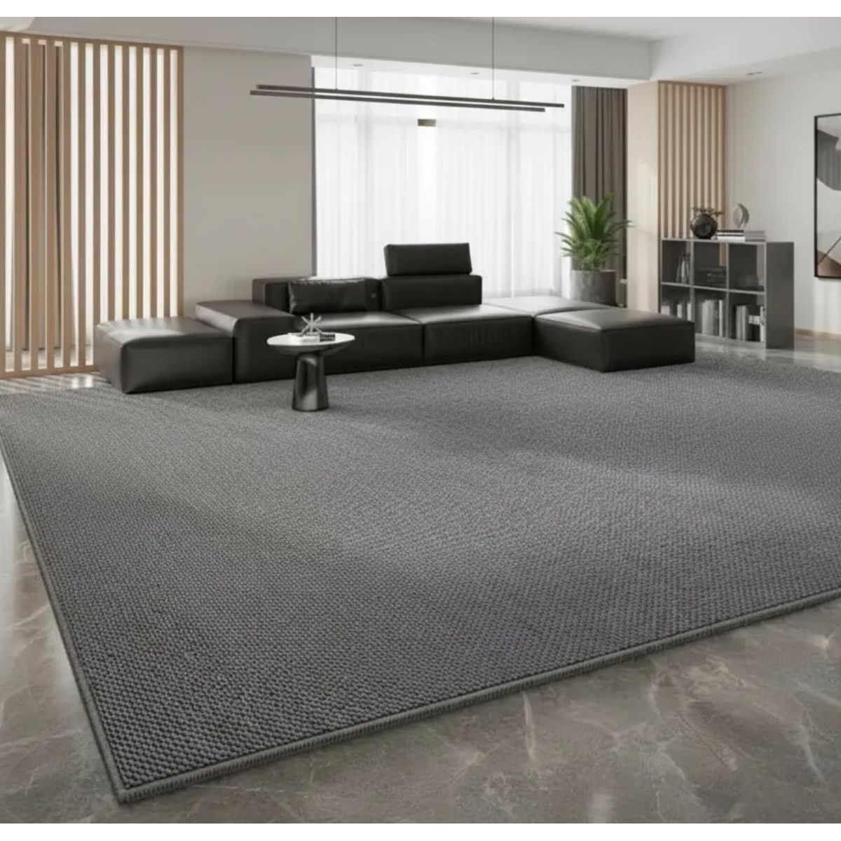 GENERICO - ALFOMBRA GRIS TEXTURIZADA 160X200 DE ALTA CALIDAD MODERNA ELAGANTE WM